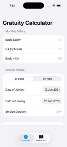 Gratuity Calculator India screenshot